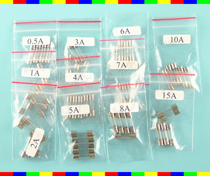 ☆REOK☆ 5mm*20mm保險絲 5*20 0.5A 1A 2A 3A 4A 5A 6A 7A 8A 10A 15A FUSE 250V 圓柱 玻璃管 綜合包