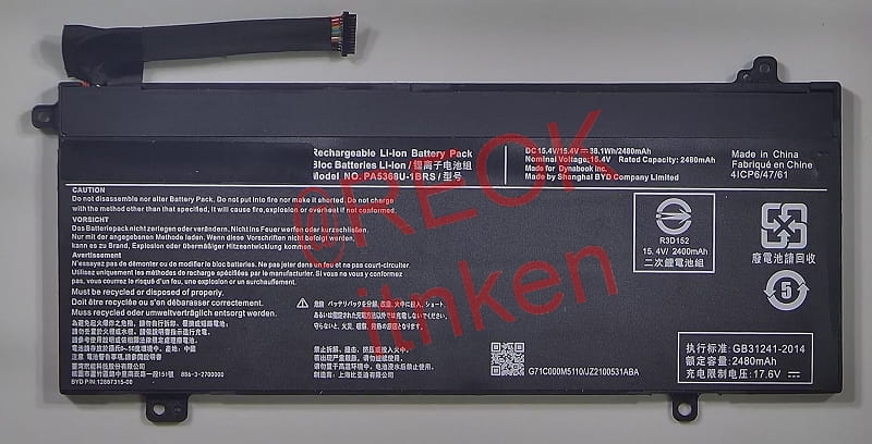 dynabook Satellite Pro L50-G-14P L50-G-17J L50-G-11H PA5368U